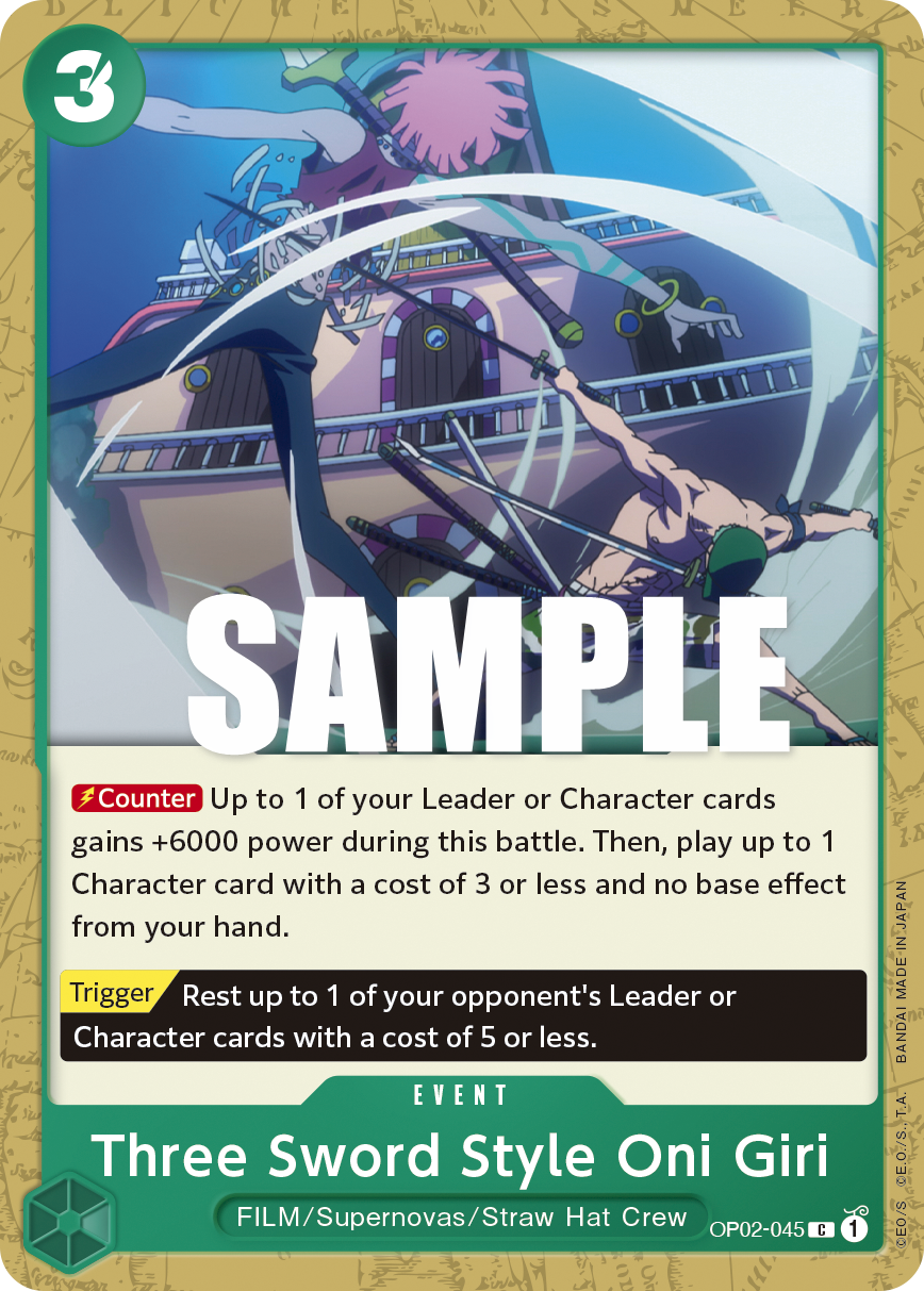 Three Sword Style Oni Giri OP02-045