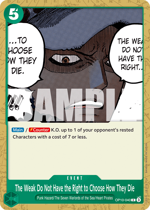 The Weak Do Not Have the Right to Choose How They Die OP10-040