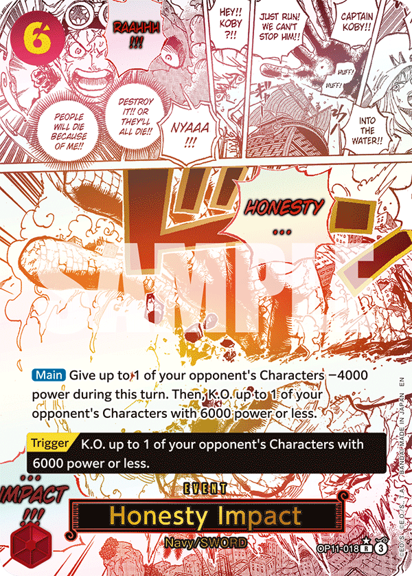 Honesty Impact (Alternate Art) OP11-018